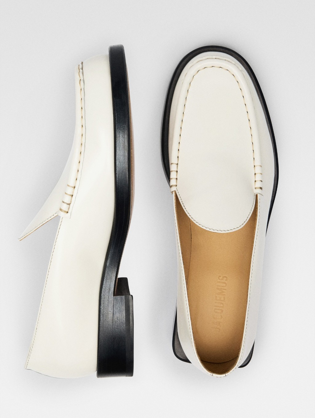 Jacquemus Men's Les Moccasins In Off-White Leather Eu 41 Us 8 Org $790